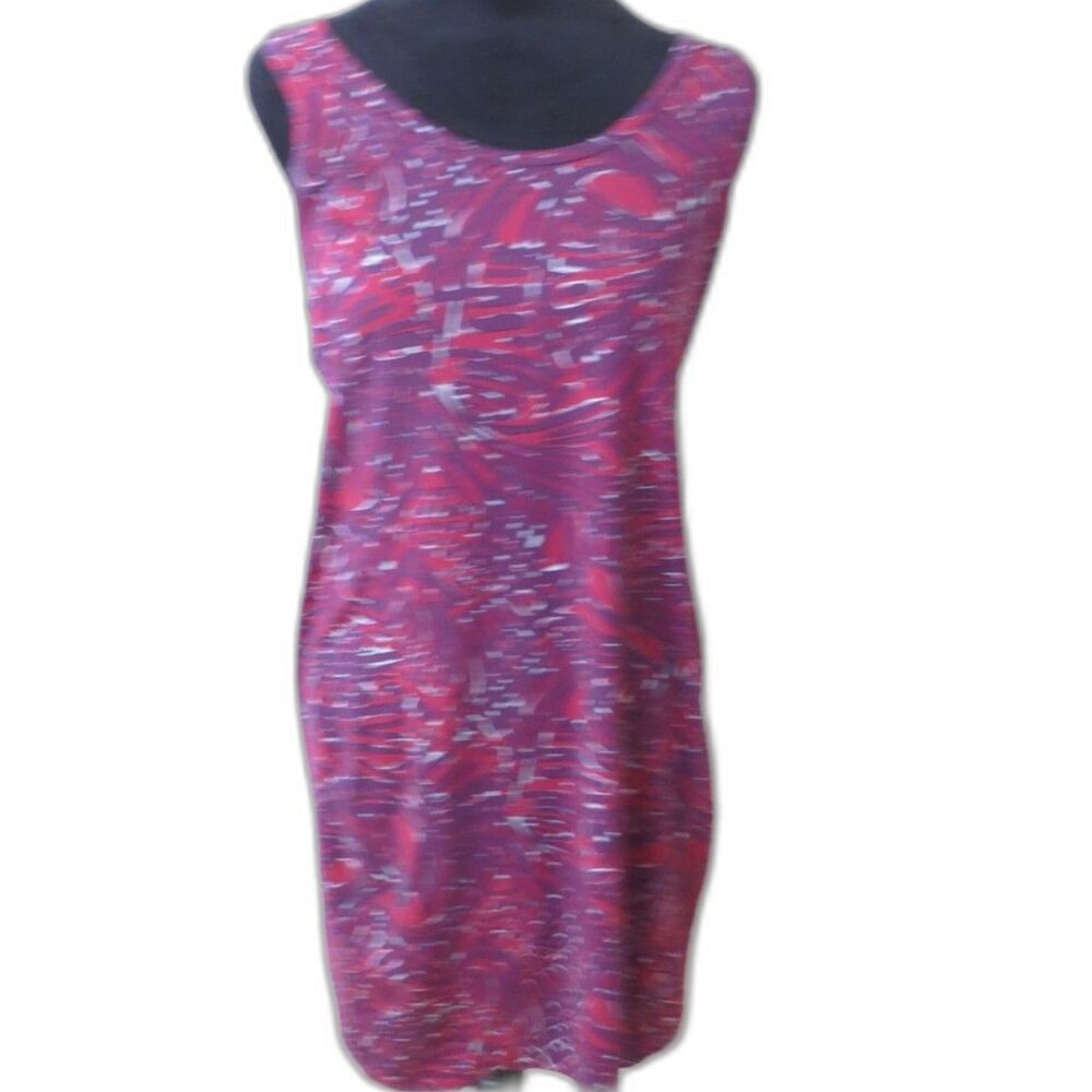 Woolrich Women's Athletic Patterned Tunic Dress Athleisure Wine/Purple S EUC